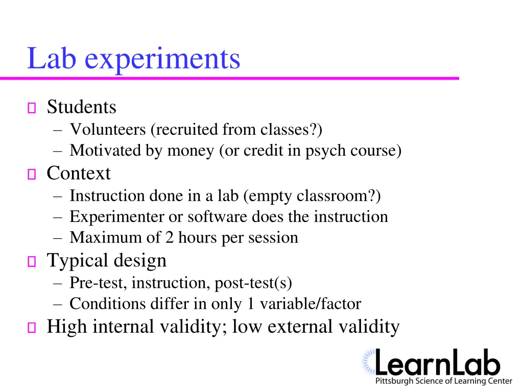 lab experiments