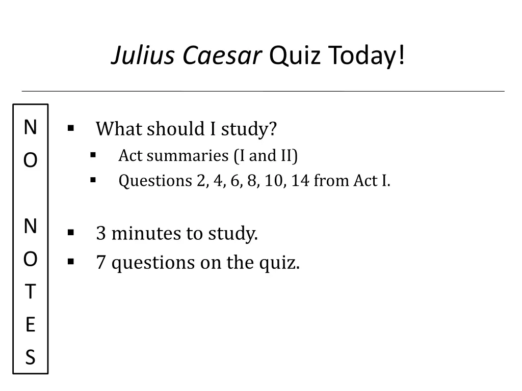 julius caesar quiz today