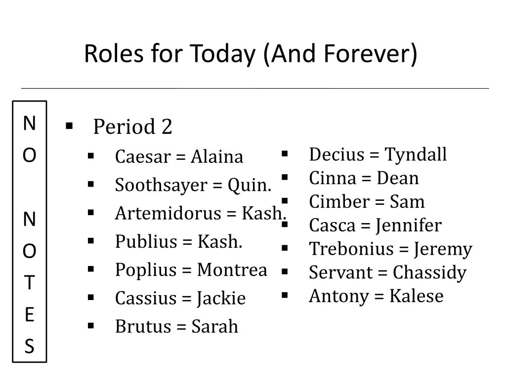 roles for today and forever 1