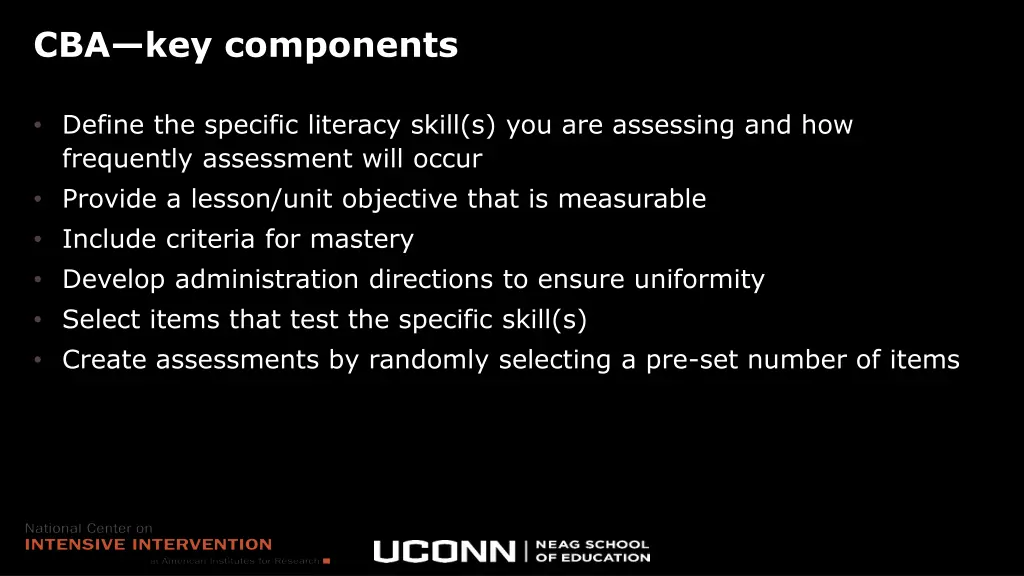 cba key components