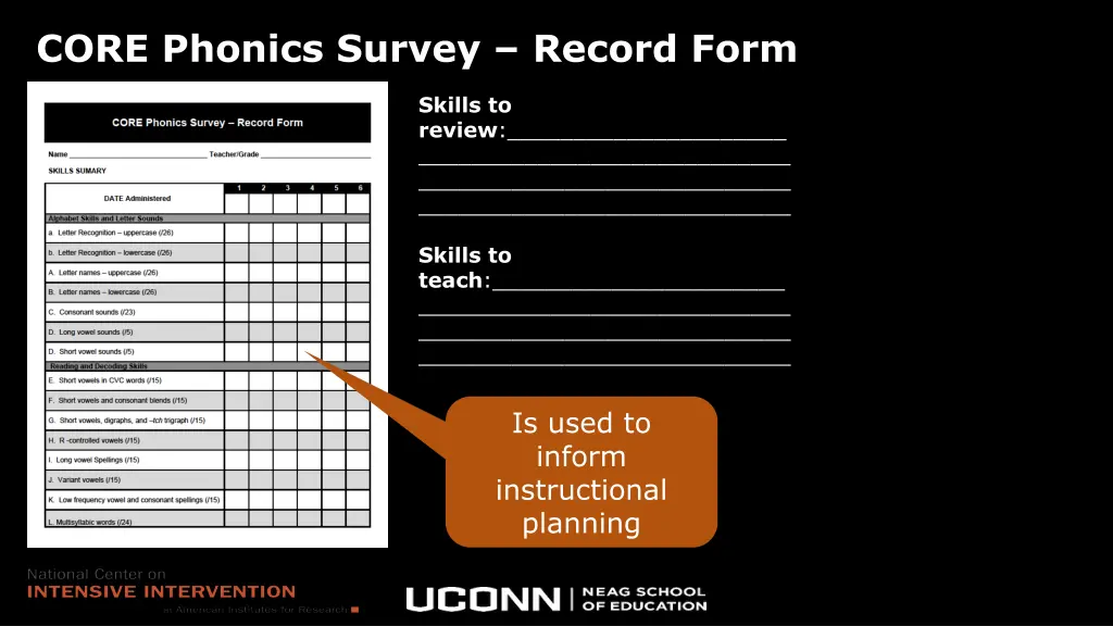 core phonics survey record form