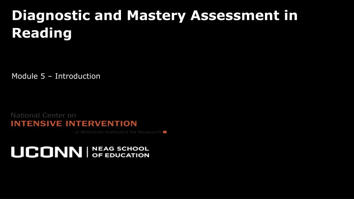 diagnostic and mastery assessment in reading