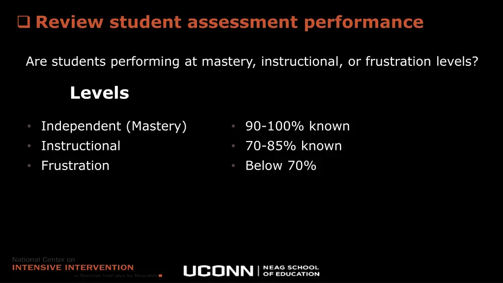 review student assessment performance