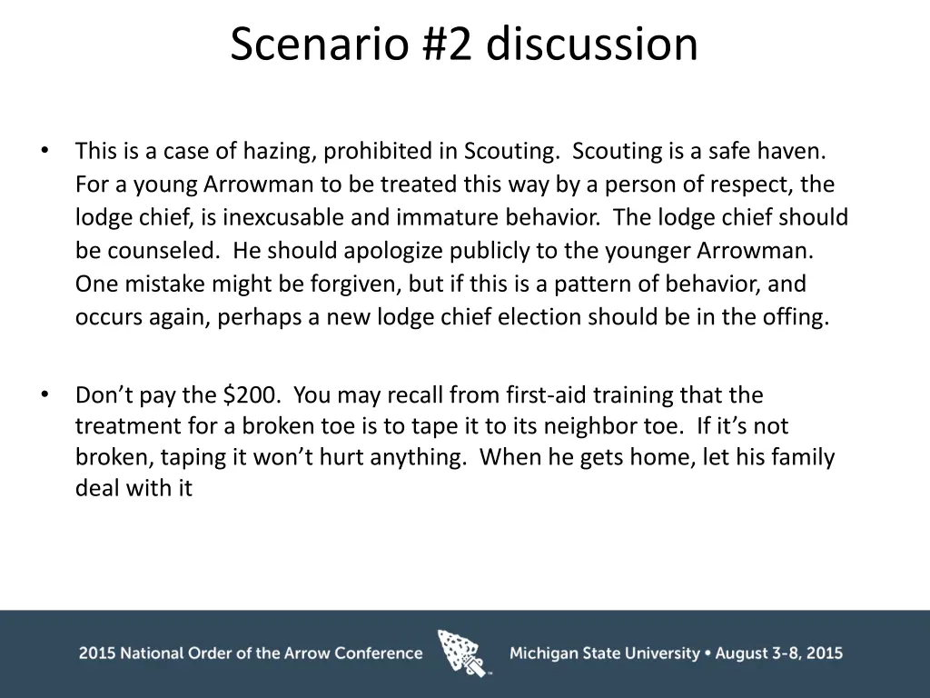 scenario 2 discussion