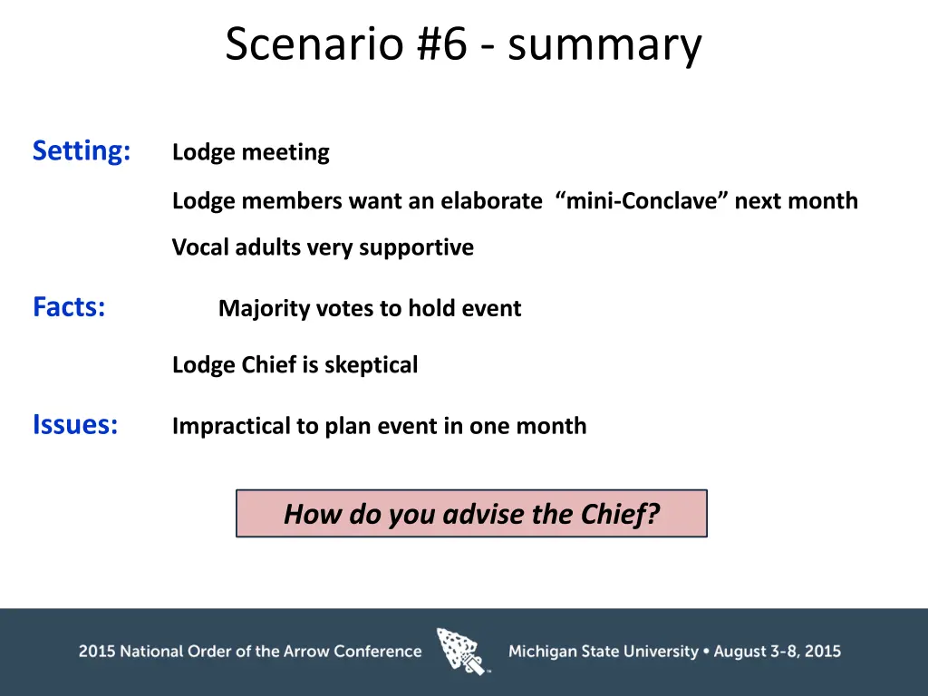 scenario 6 summary