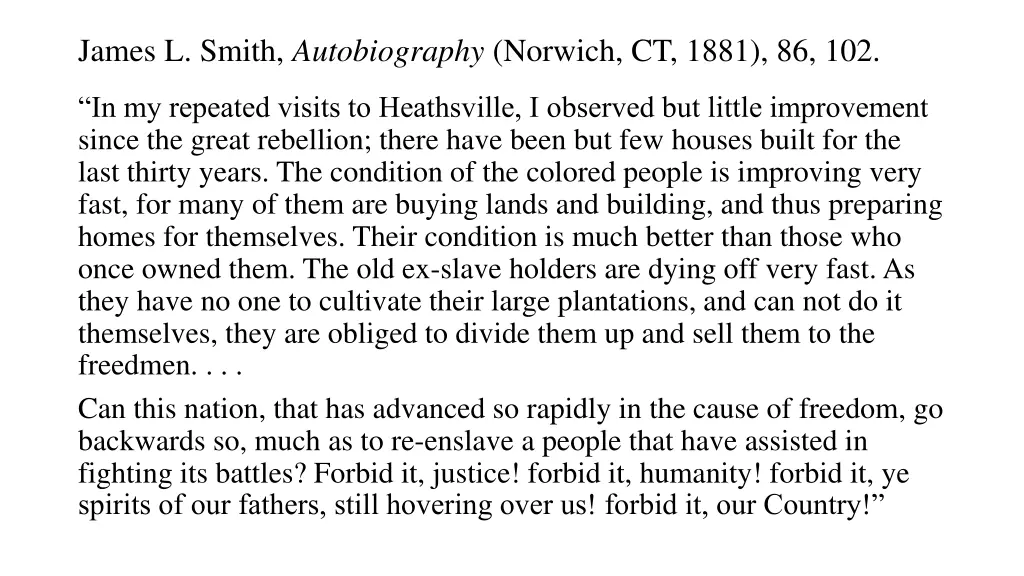 james l smith autobiography norwich ct 1881 86 102