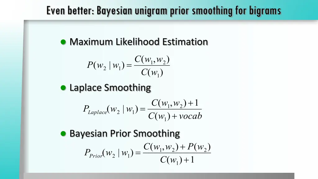 even better bayesian unigram prior smoothing