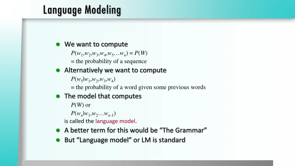 language modeling