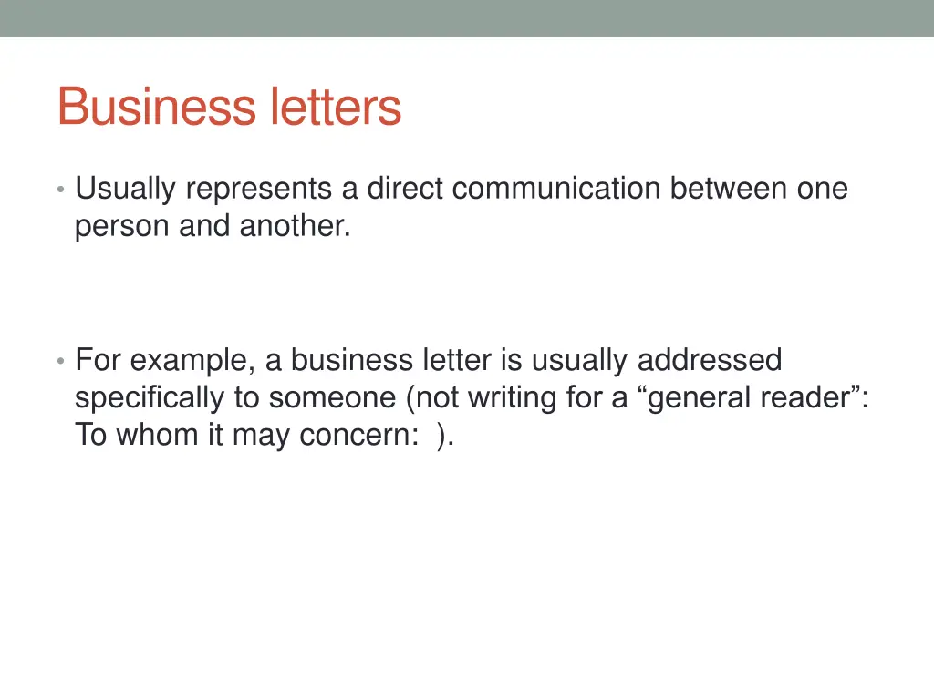 business letters