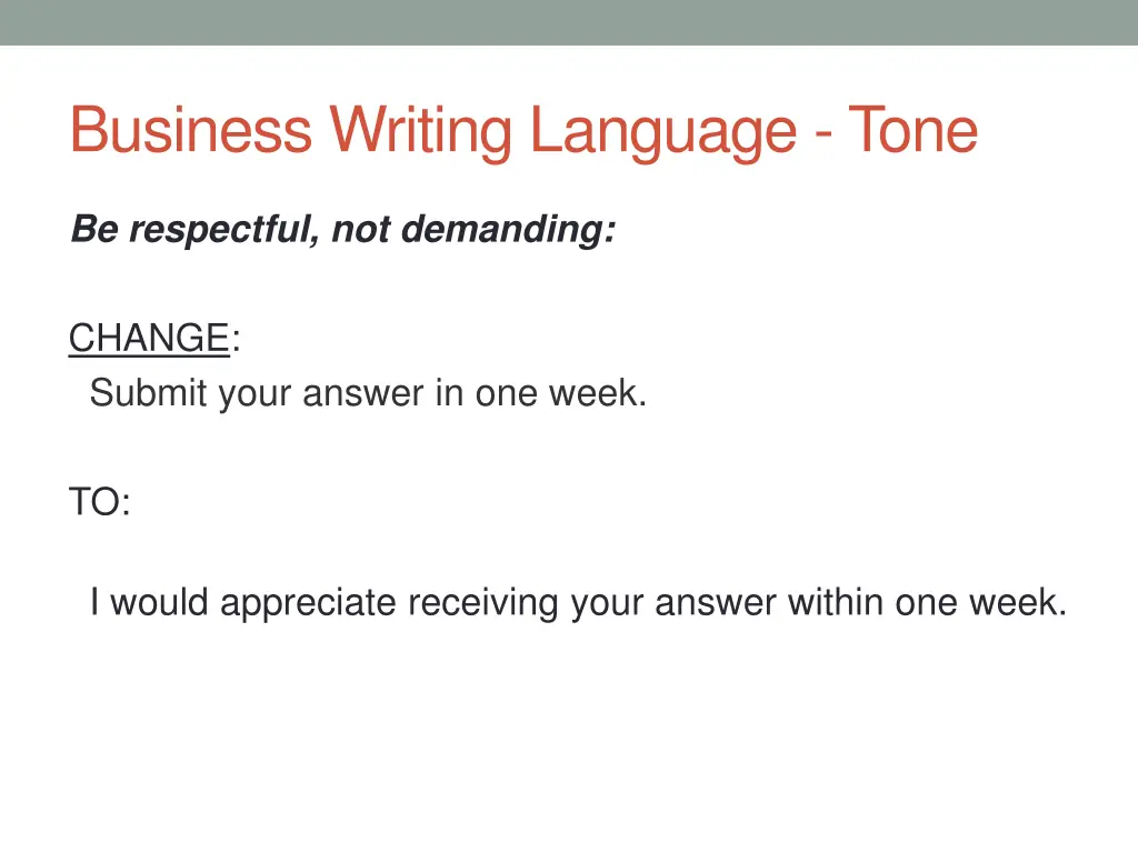 business writing language tone