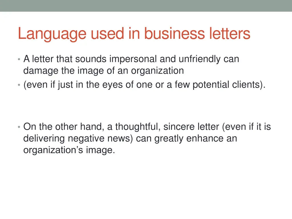 language used in business letters