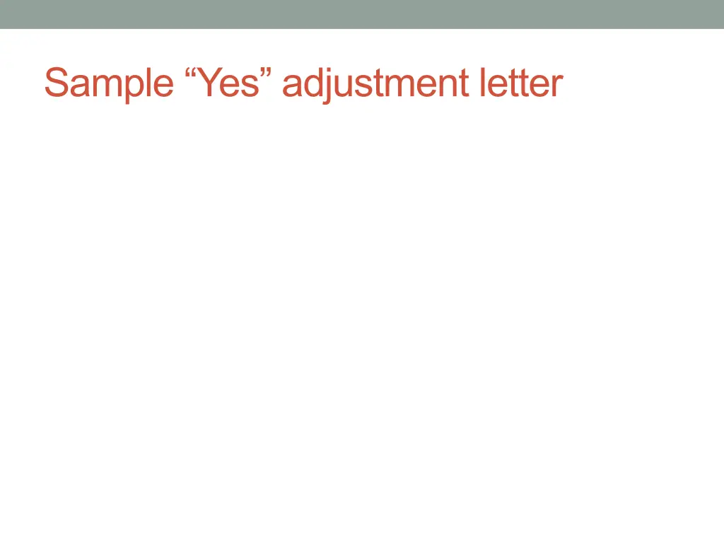 sample yes adjustment letter