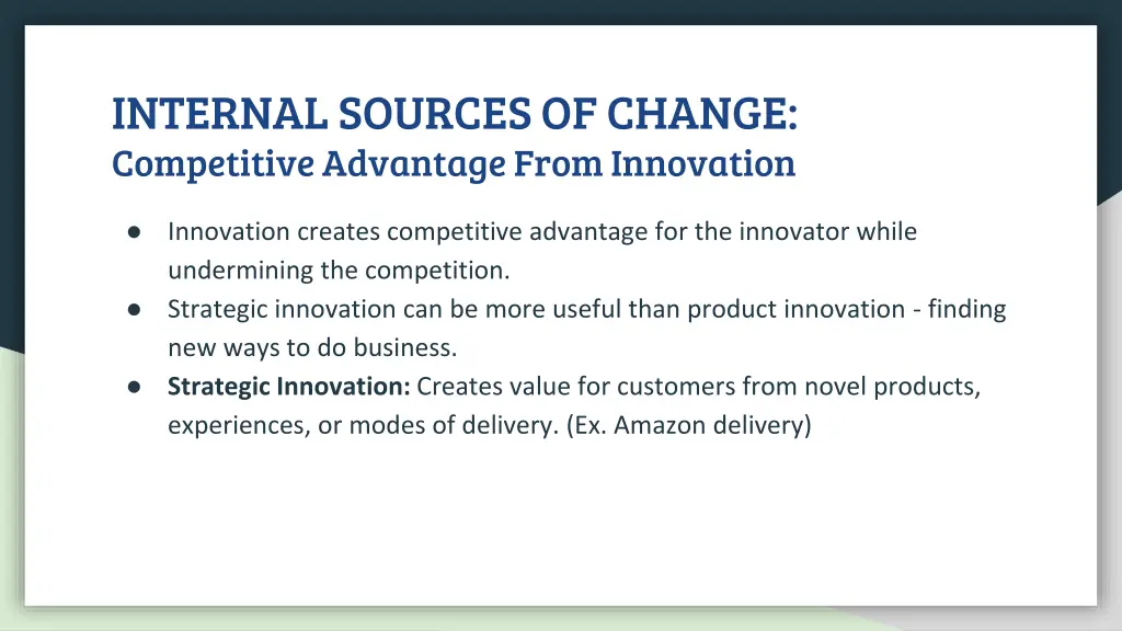 internal sources of change competitive advantage