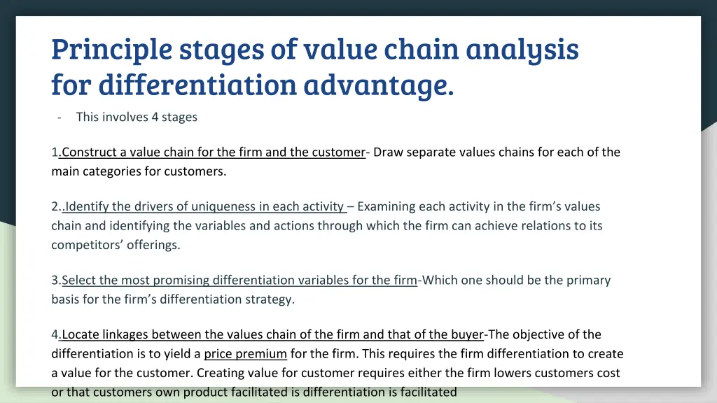 principle stages of value chain analysis