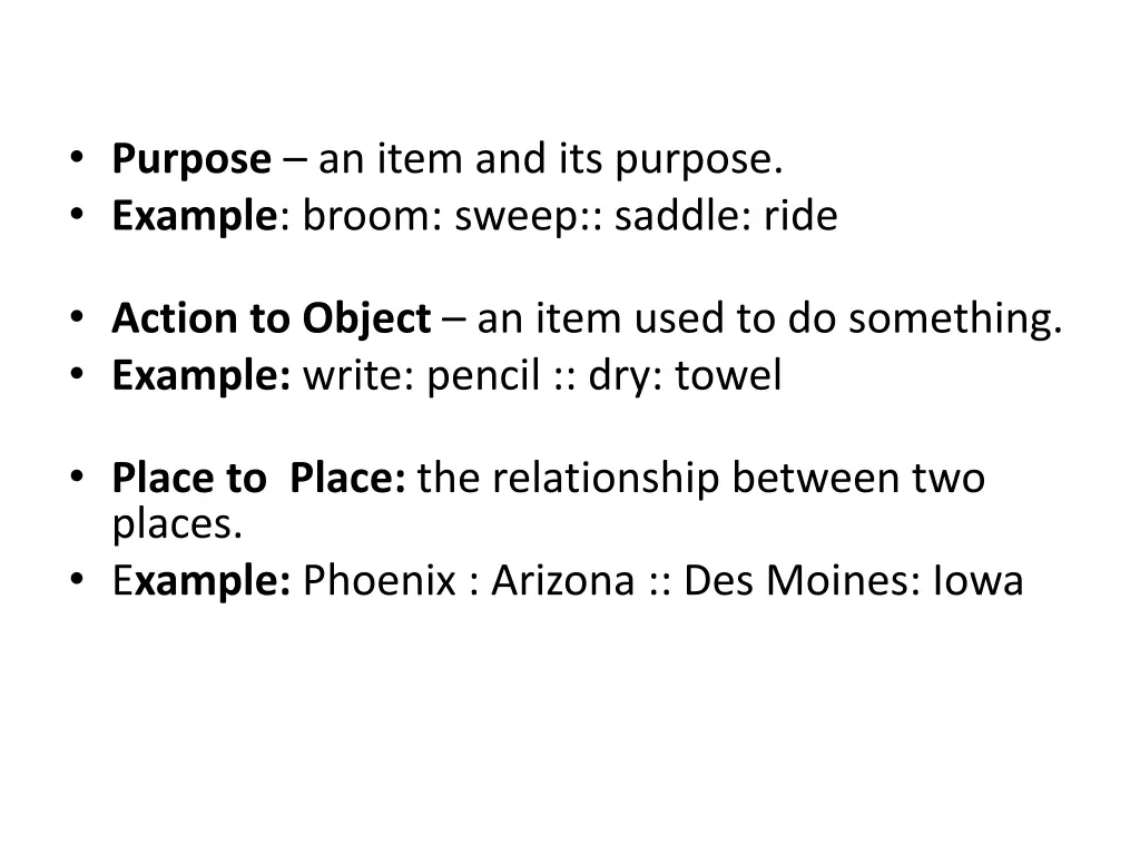 purpose an item and its purpose example broom