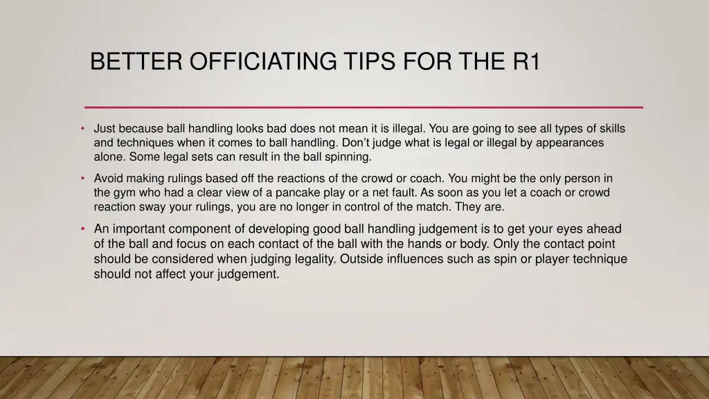 better officiating tips for the r1 1