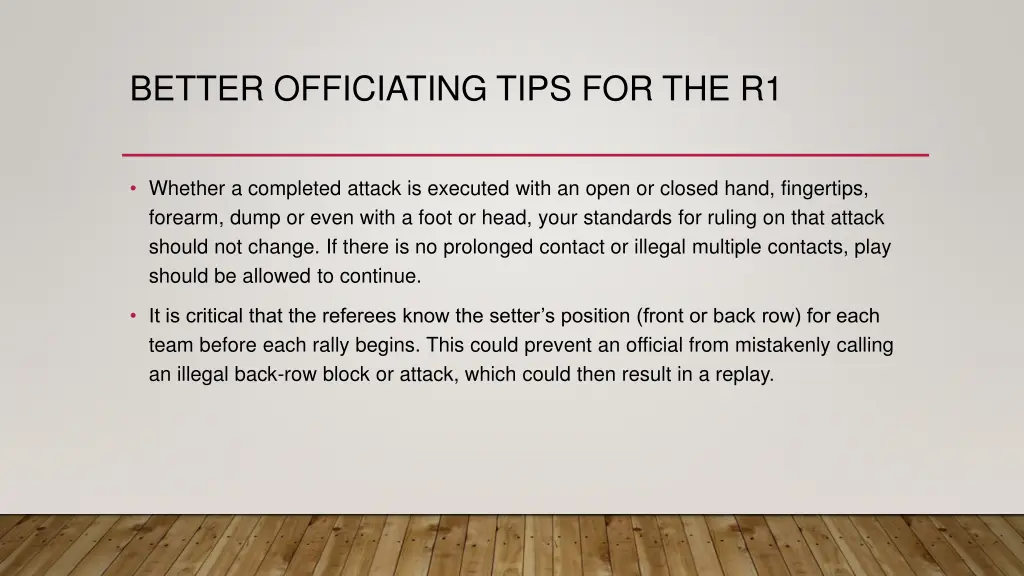 better officiating tips for the r1 2