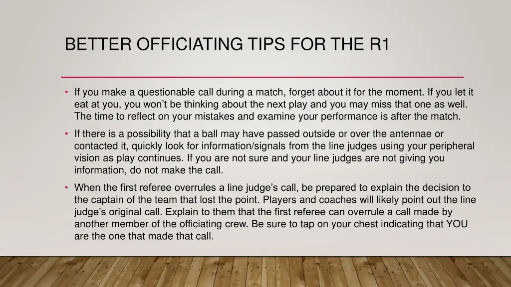 better officiating tips for the r1 3