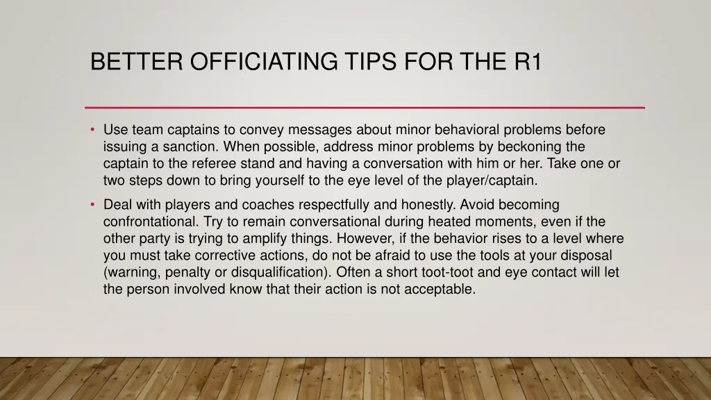 better officiating tips for the r1 4