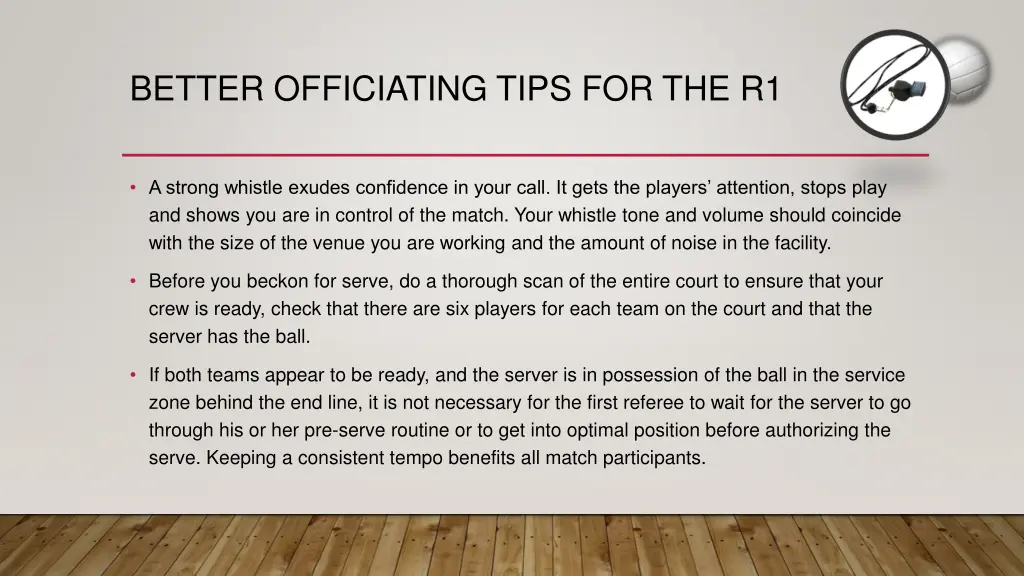 better officiating tips for the r1