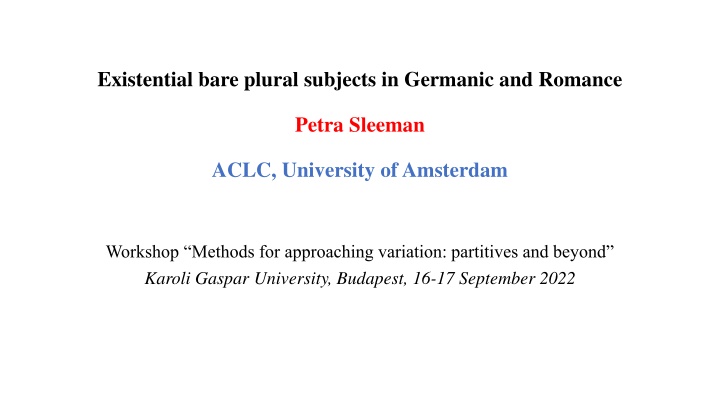 existential bare plural subjects in germanic