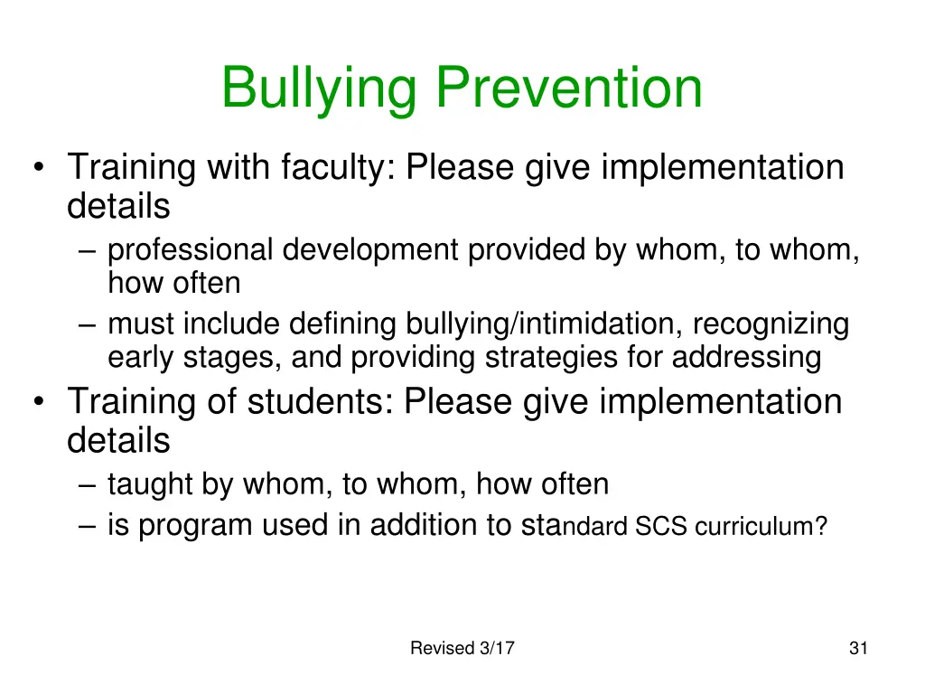 bullying prevention