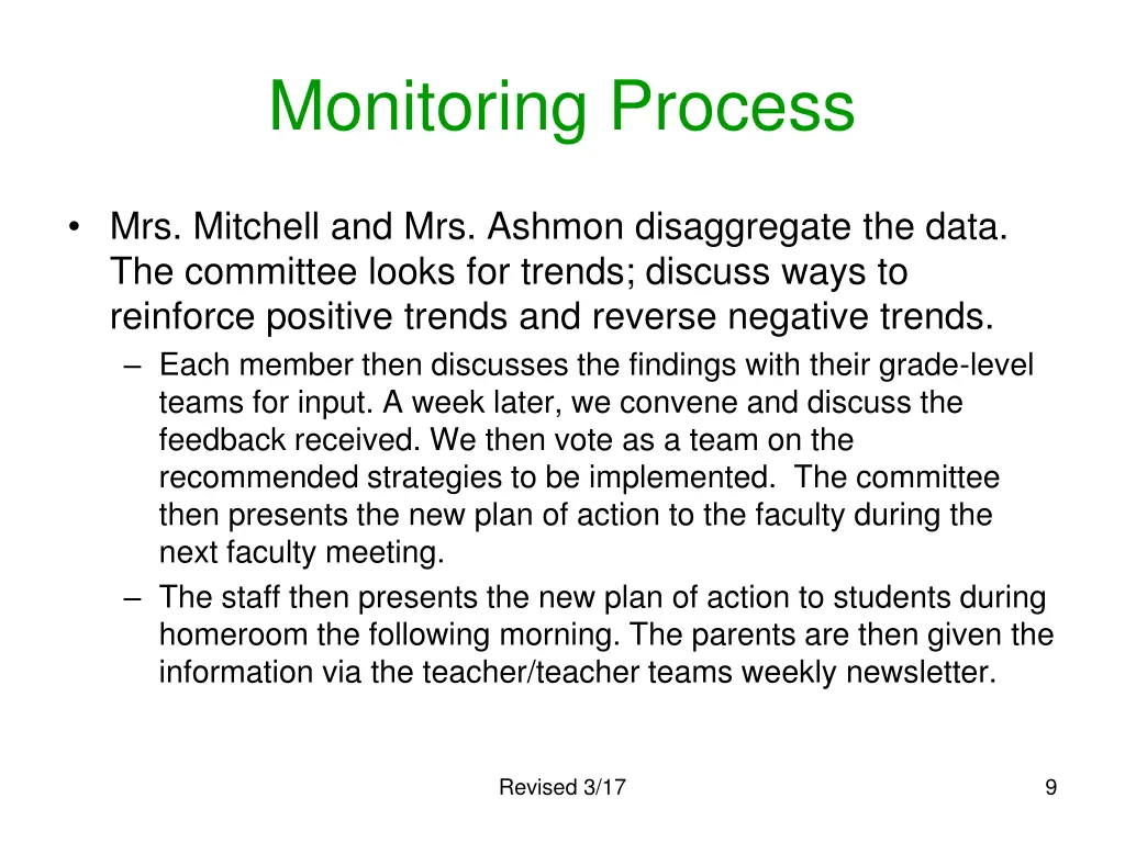 monitoring process