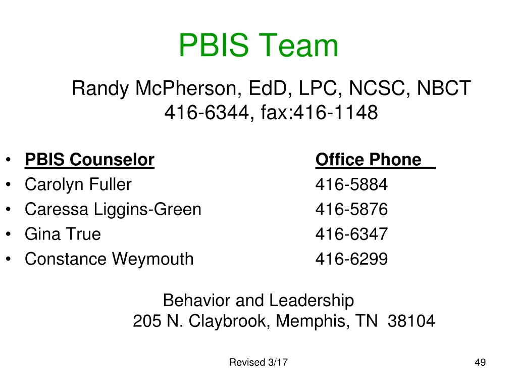 pbis team