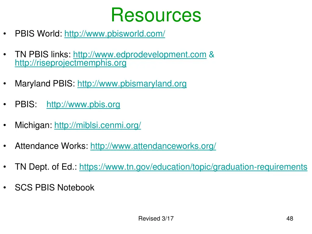 resources