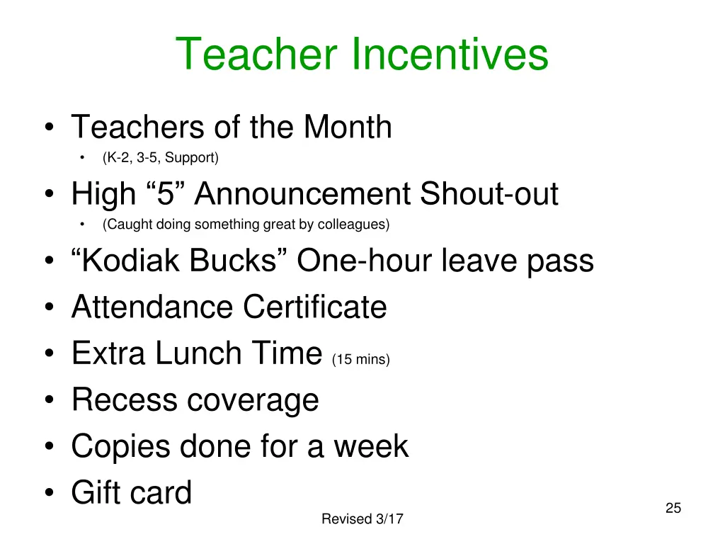 teacher incentives