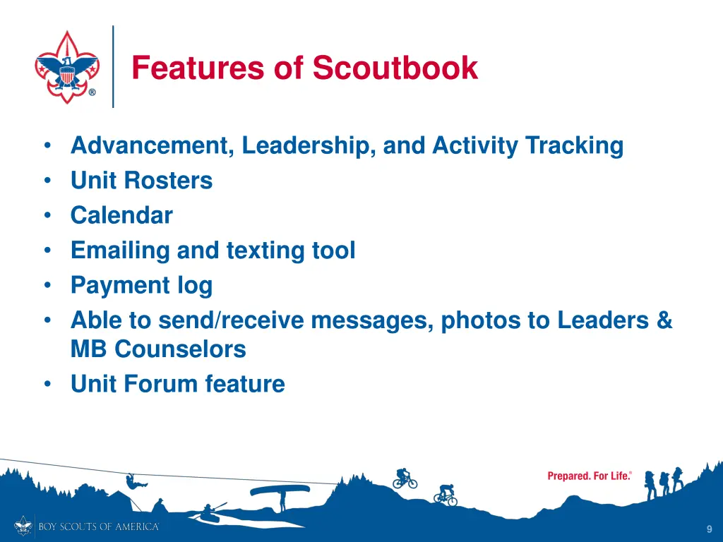 features of scoutbook