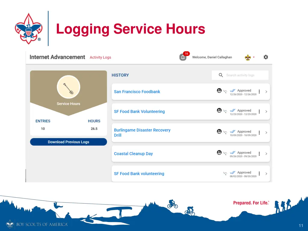 logging service hours 1