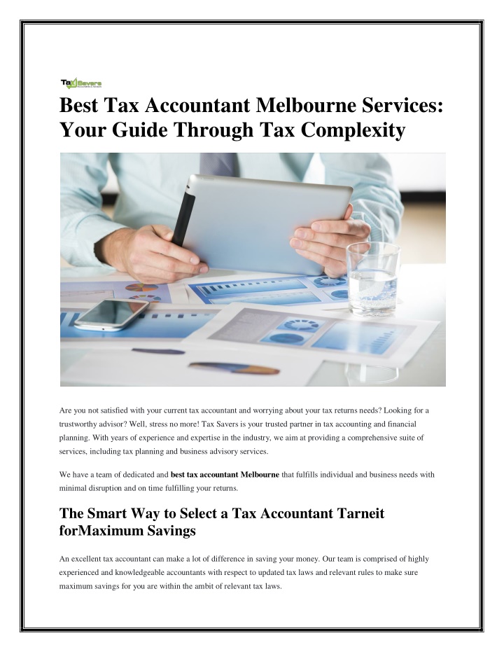 best tax accountant melbourne services your guide