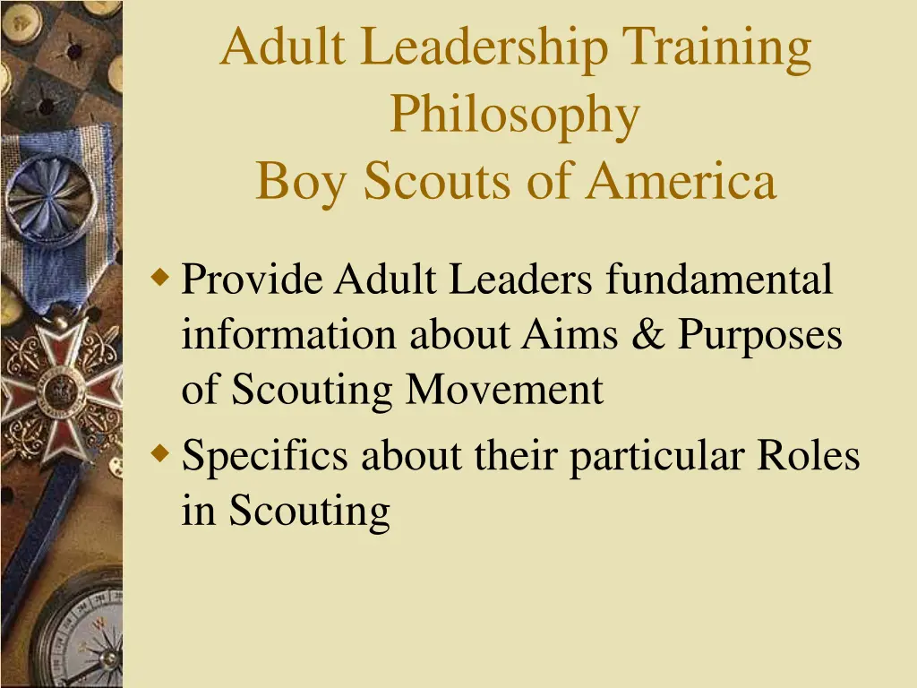 adult leadership training philosophy boy scouts