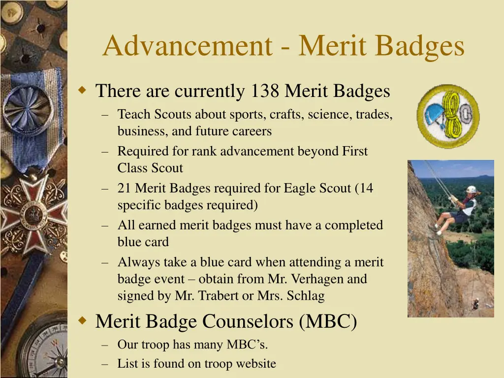 advancement merit badges