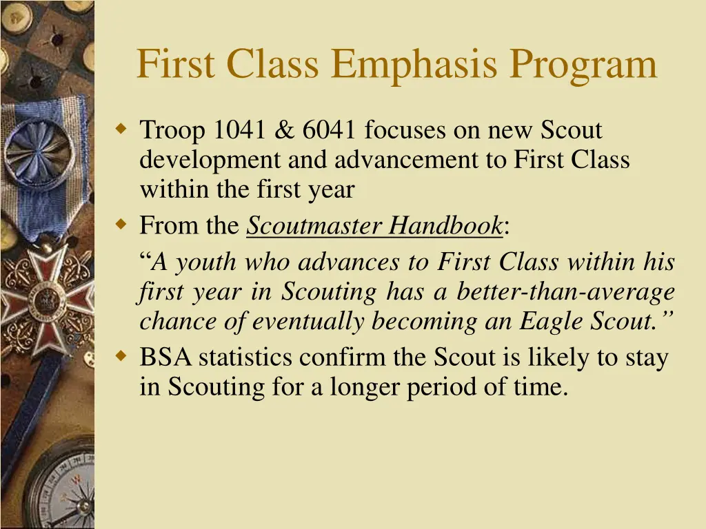 first class emphasis program