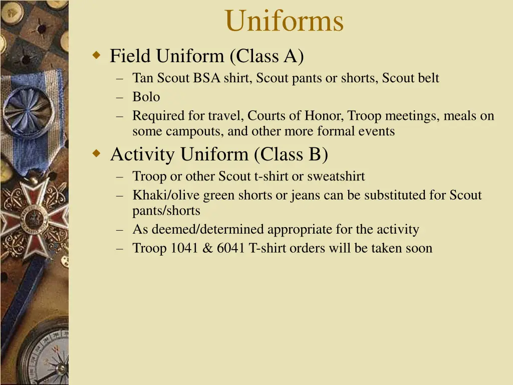 uniforms