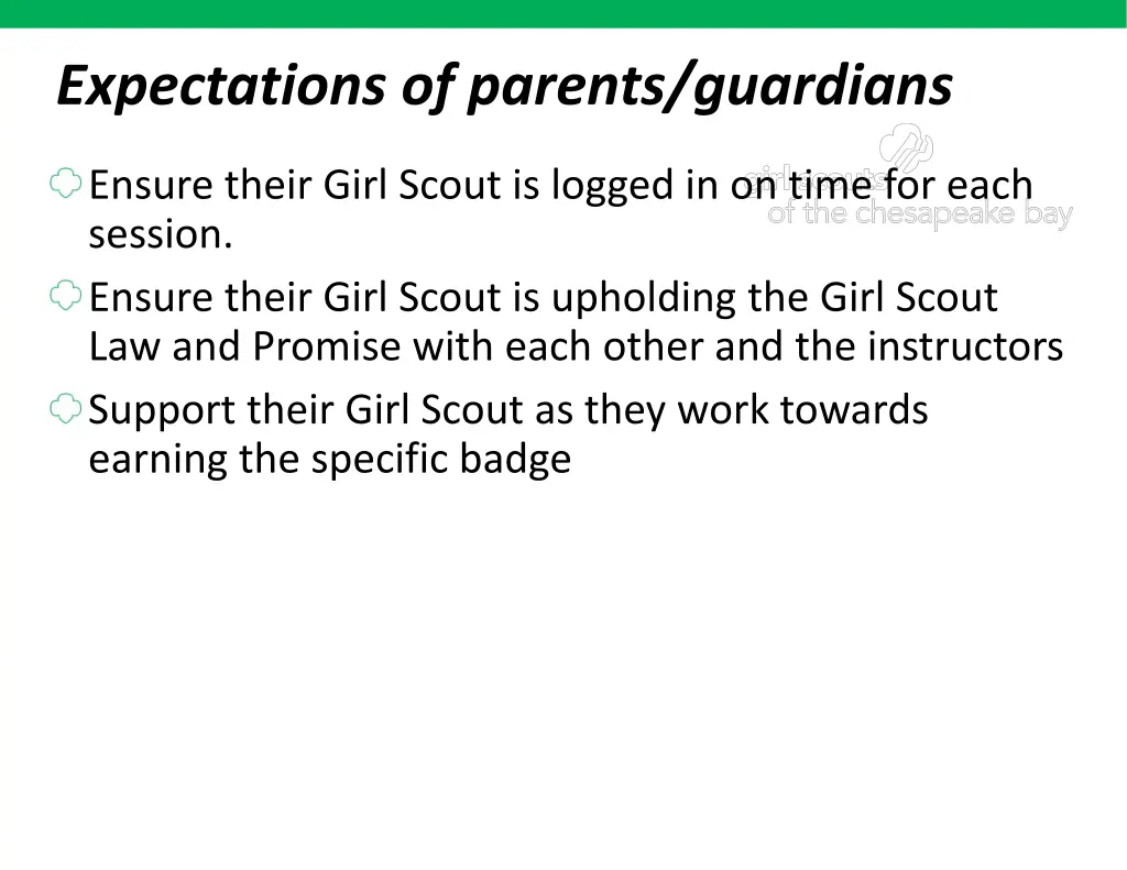 expectations of parents guardians