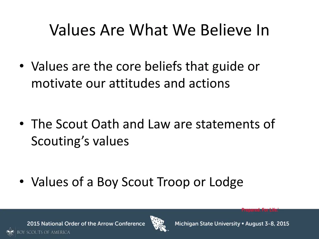 values are what we believe in