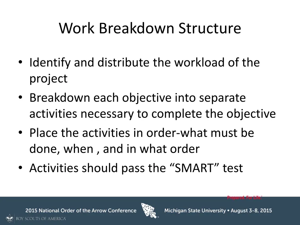 work breakdown structure