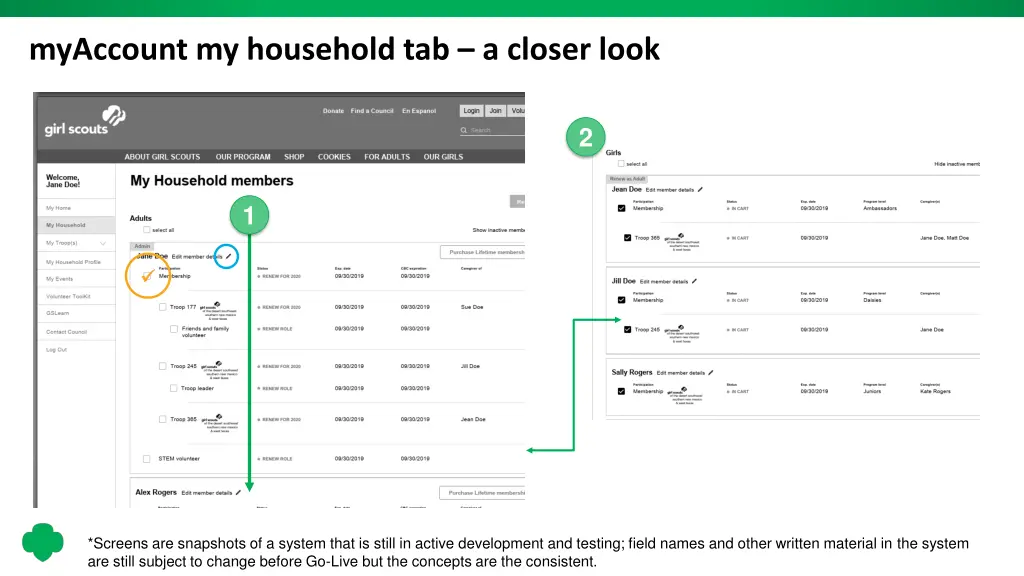 myaccount my household tab a closer look