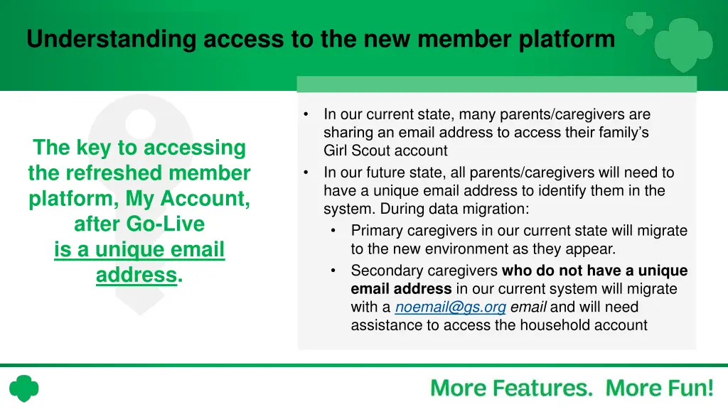 understanding access to the new member platform