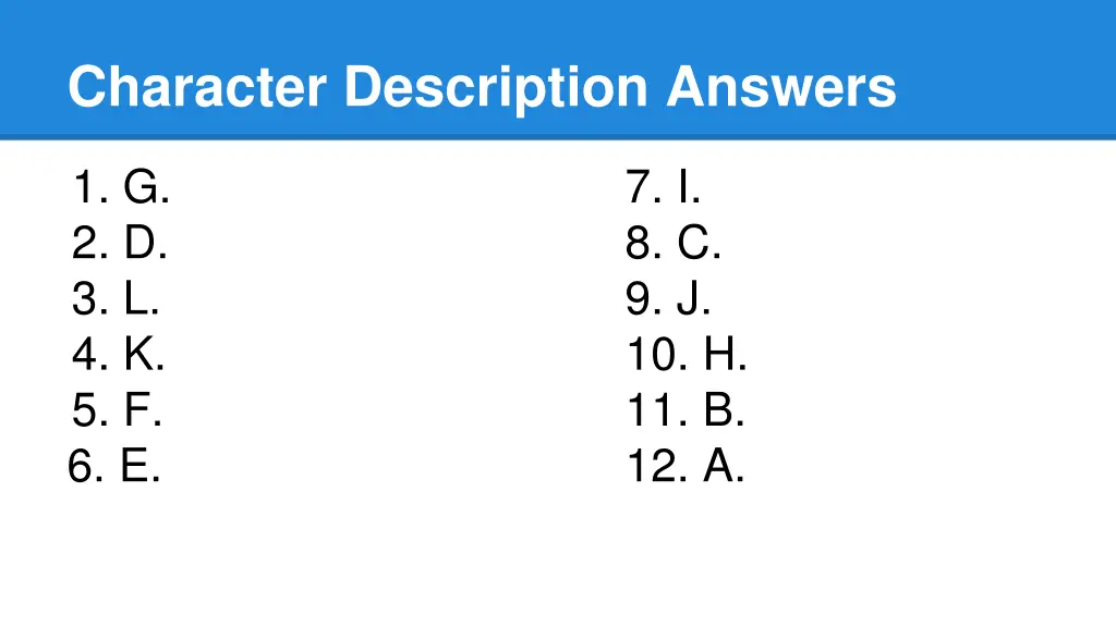 character description answers 1