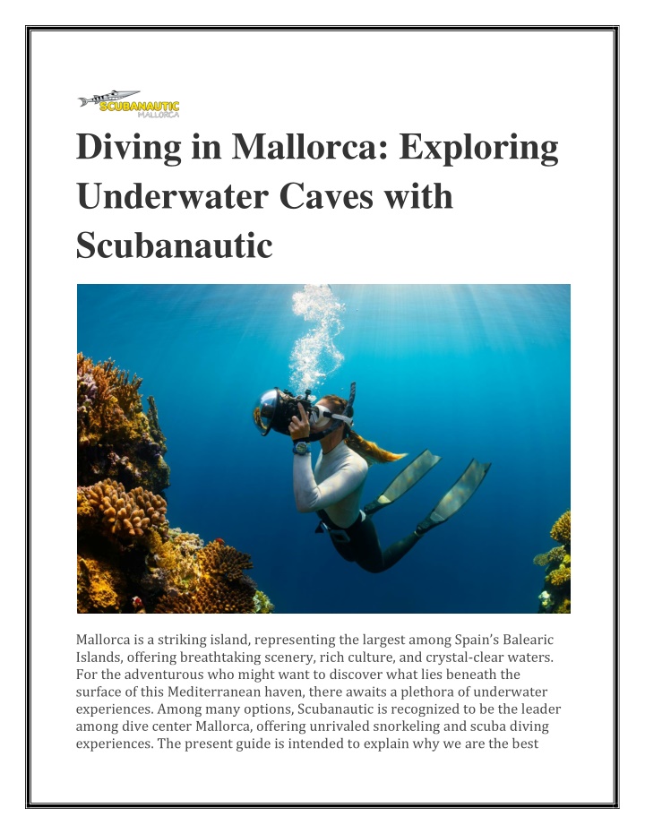 diving in mallorca exploring underwater caves