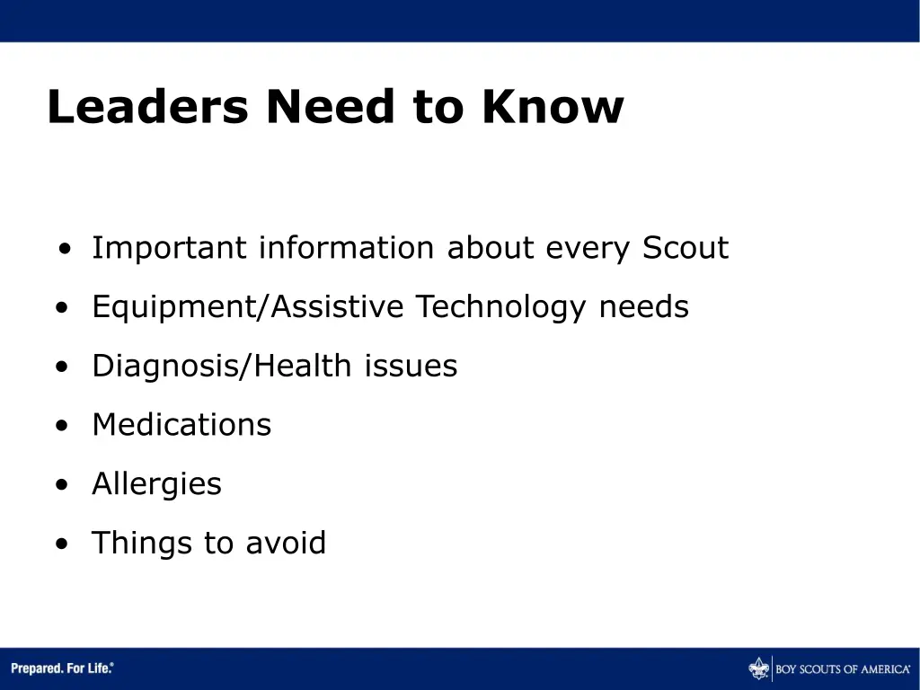 leaders need to know