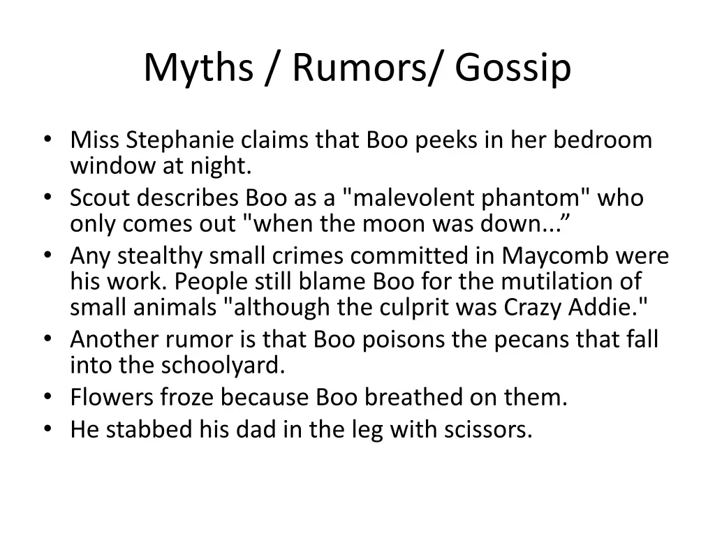 myths rumors gossip