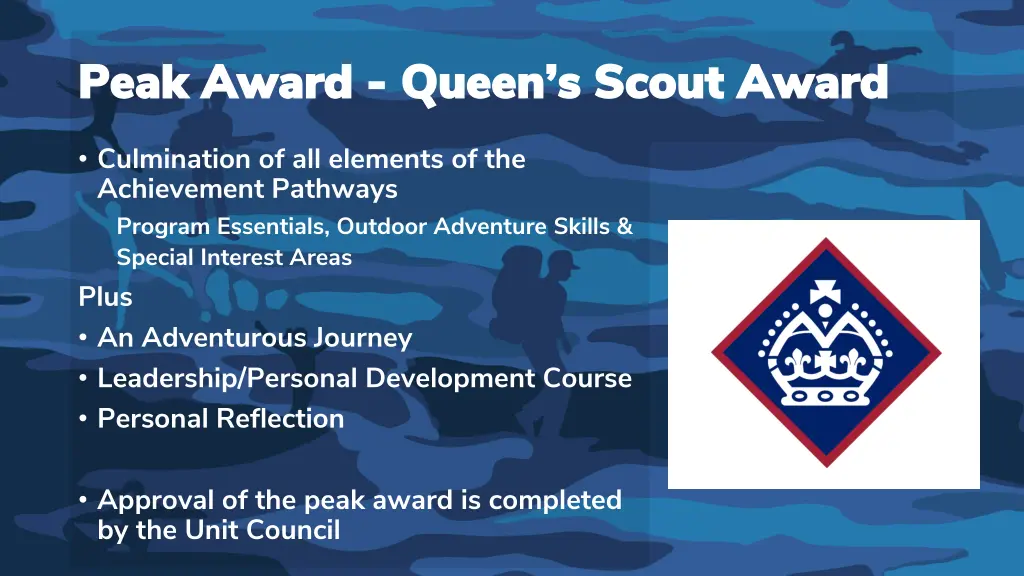 peak award peak award queen s scout award queen