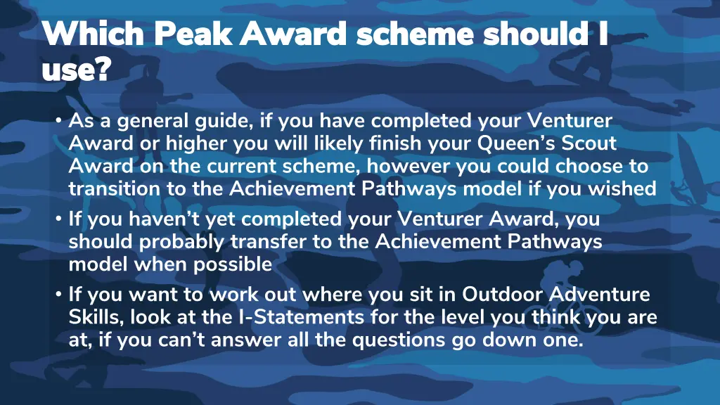 which peak award scheme should i which peak award