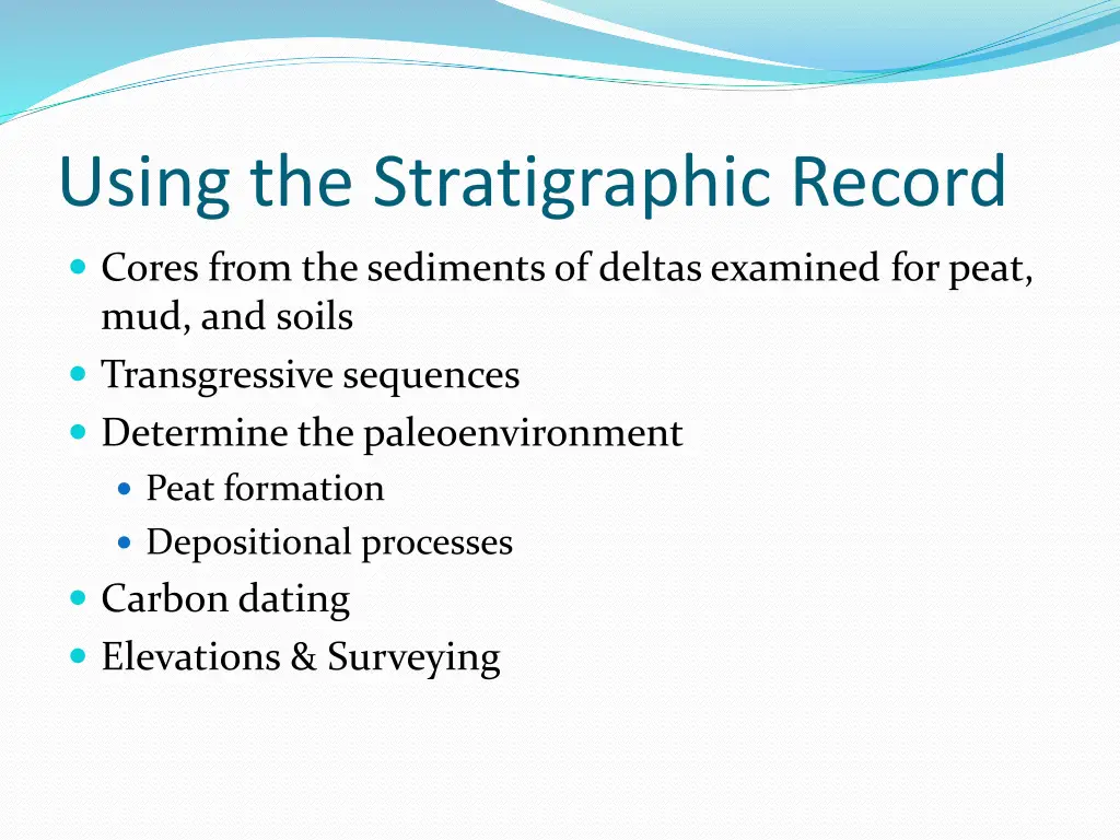 using the stratigraphic record