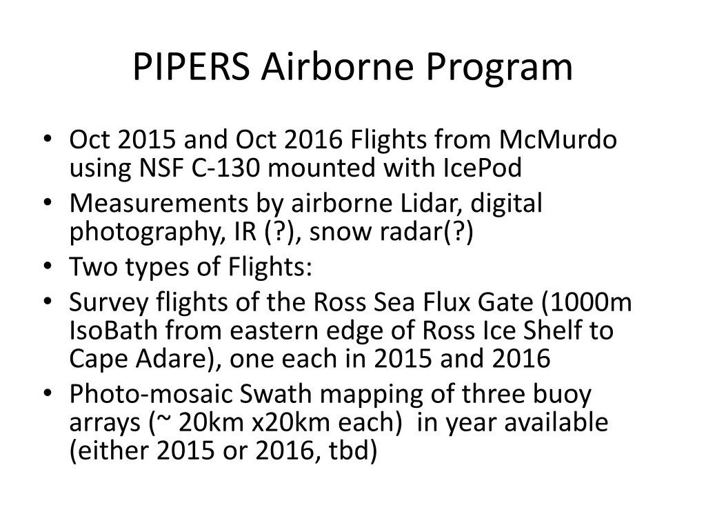 pipers airborne program